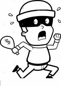 una caricatura kid ladron corriendo de miedo j714t8